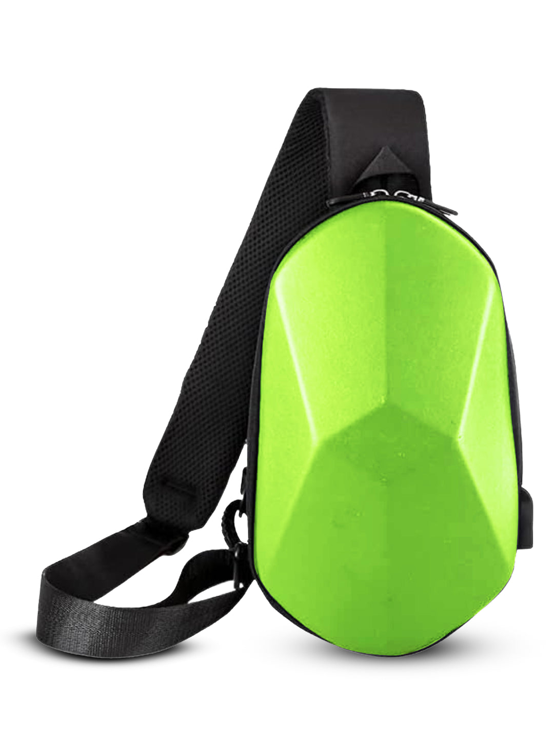 Waterproof crossbody sling bag usb charging adjustable strap#color_green