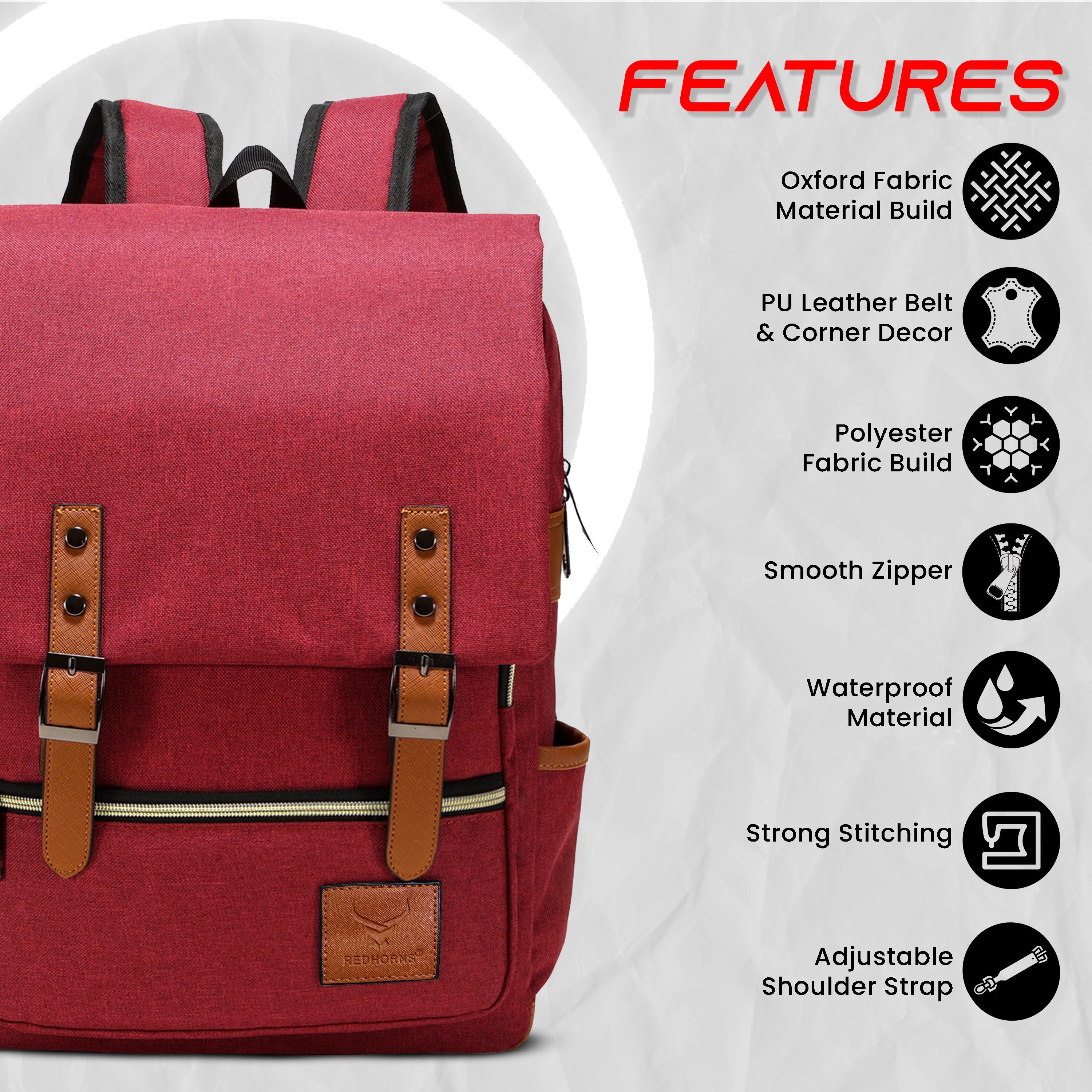 Canvas backpack vintage backpack vintage canvas#color_maroon