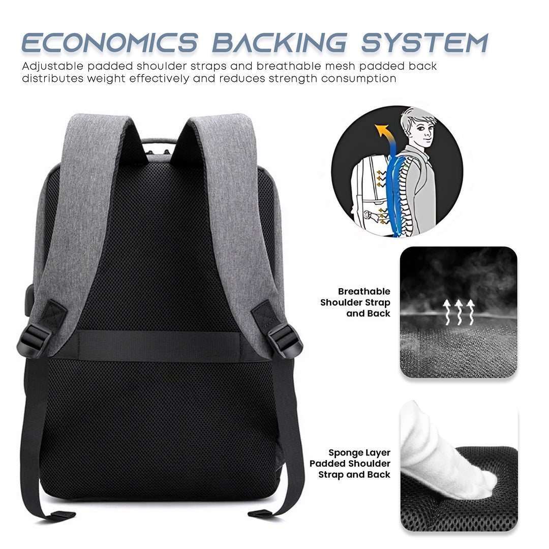 20l waterproof laptop backpack trolley strap shoulder bag travel backpack business tour corporate look#color_grey