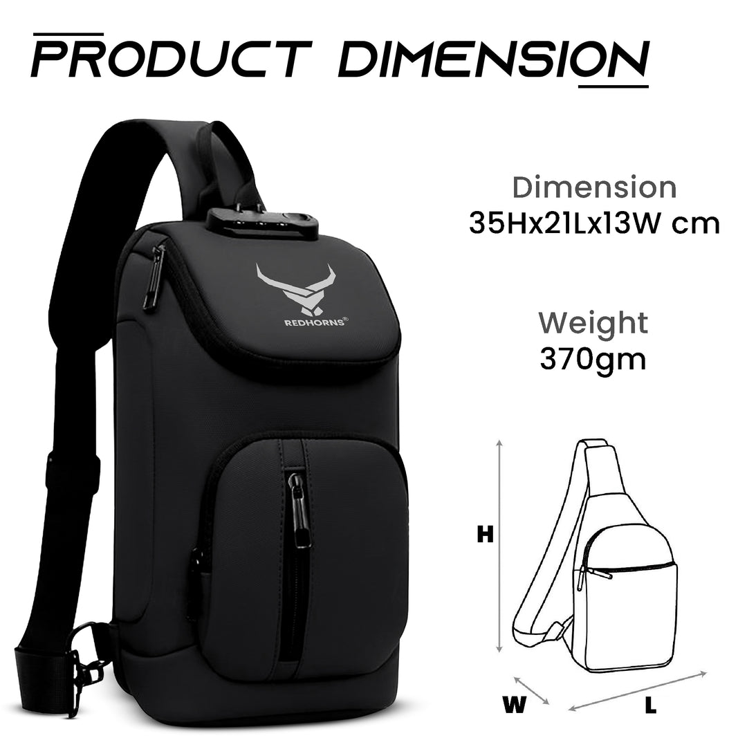 Sling bag for men side bag for men crossbody bag#color_black