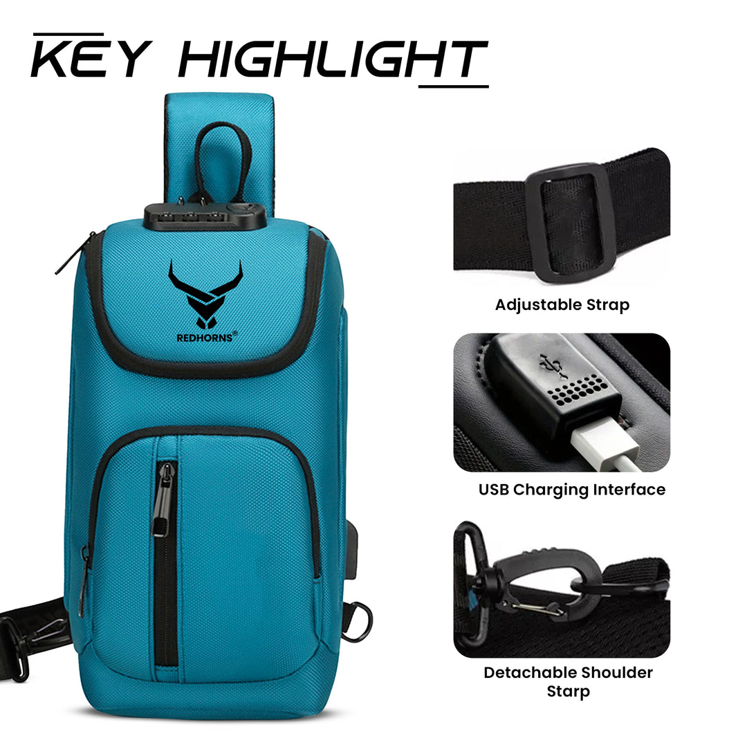 Sling bag for men side bag for men crossbody bag#color_blue