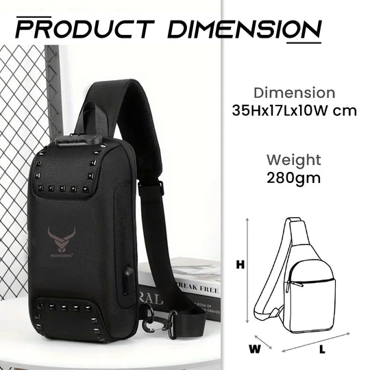 Sling bag for men side bag for men crossbody bag#color_black