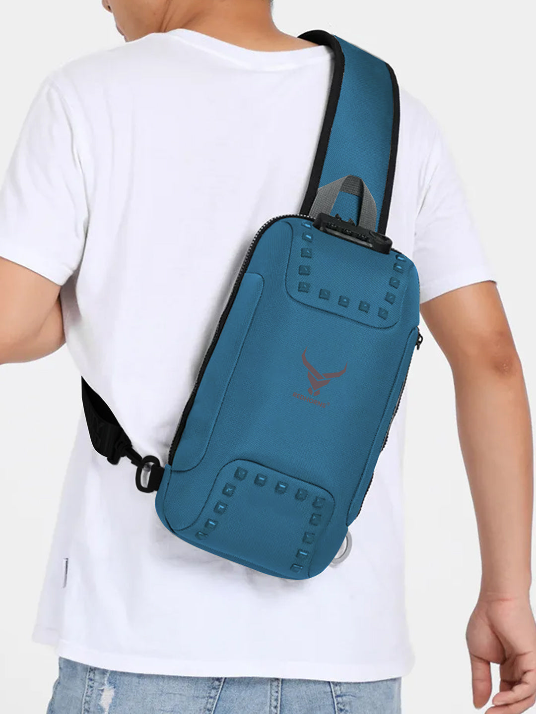 Sling bag for men side bag for men crossbody bag#color_blue