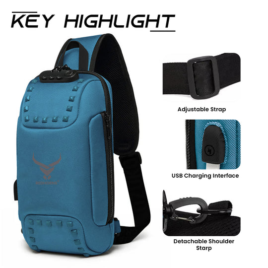 Sling bag for men side bag for men crossbody bag#color_blue