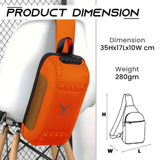 Sling bag for men side bag for men crossbody bag#color_orange