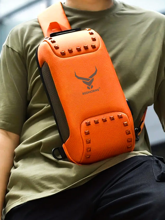 Sling bag for men side bag for men crossbody bag#color_orange