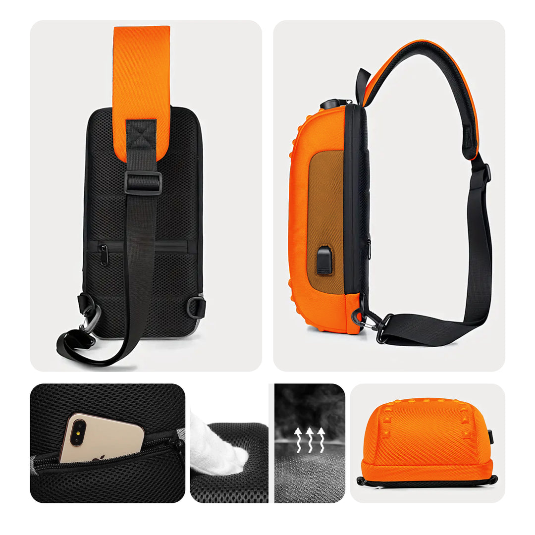 Sling bag for men side bag for men crossbody bag#color_orange