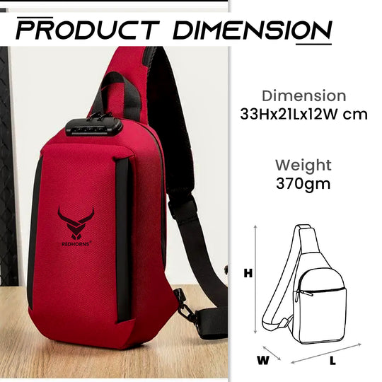 Sling bag for men side bag for men crossbody bag#color_red