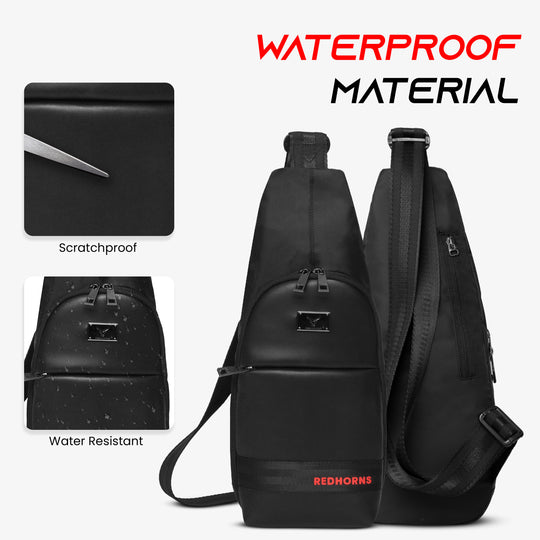 Sling bag for men side bag for men crossbody bag#color_black