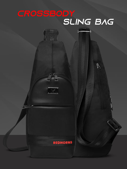 Sling bag for men side bag for men crossbody bag#color_black