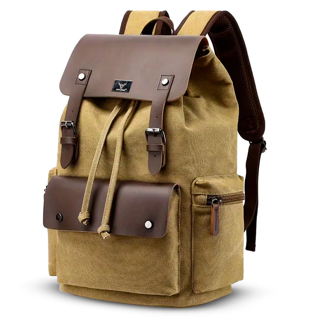 20L Waterproof Vintage Canvas Backpack With 15.6 Inches Laptop Compartment