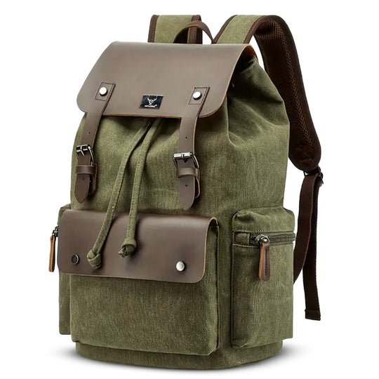 20L Waterproof Vintage Canvas Backpack With 15.6 Inches Laptop Compartment