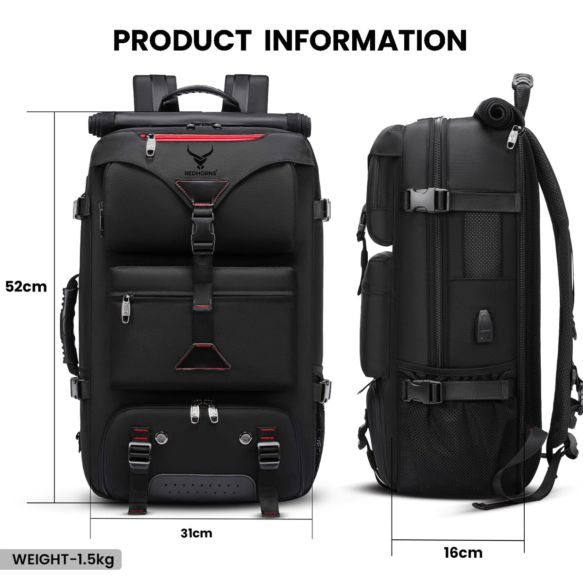 Redhorns DualPath 2-in-1 Convertible Travel Backpack