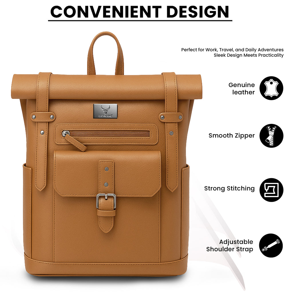 Executive Leather Carry Backpack
