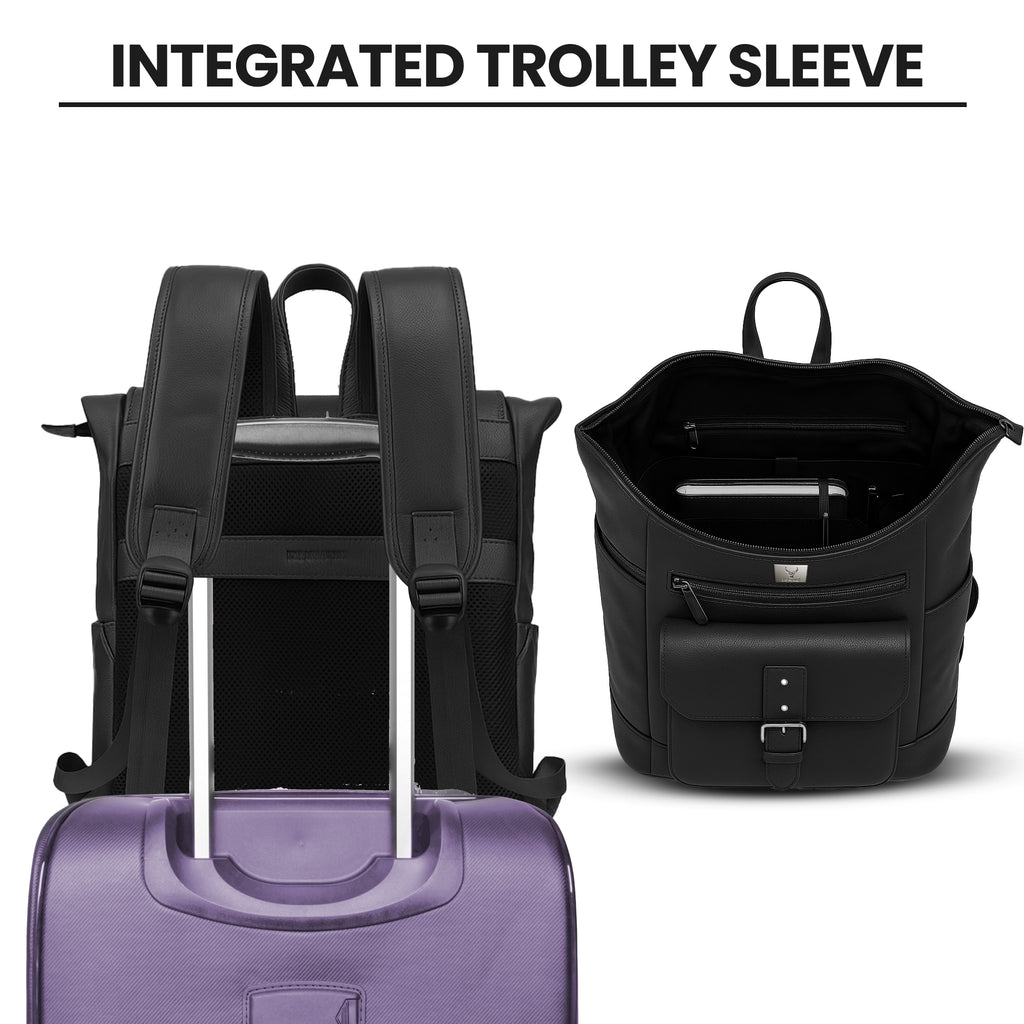 Executive Leather Carry Backpack
