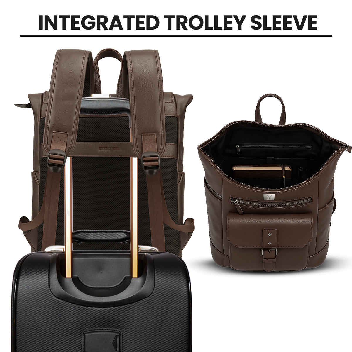 Executive Leather Carry Backpack