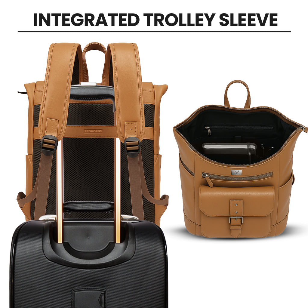 Executive Leather Carry Backpack