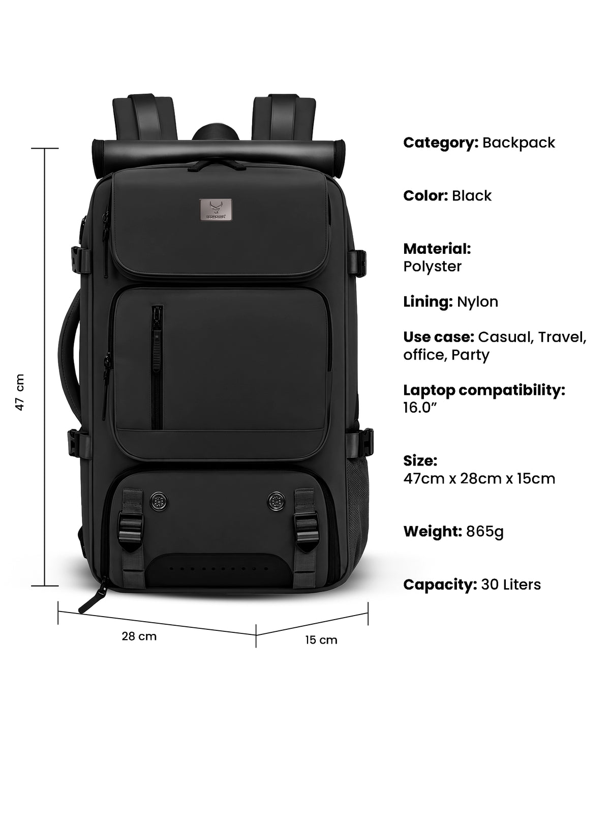 TriMode Voyager 30L 3-in-1 Travel Backpack