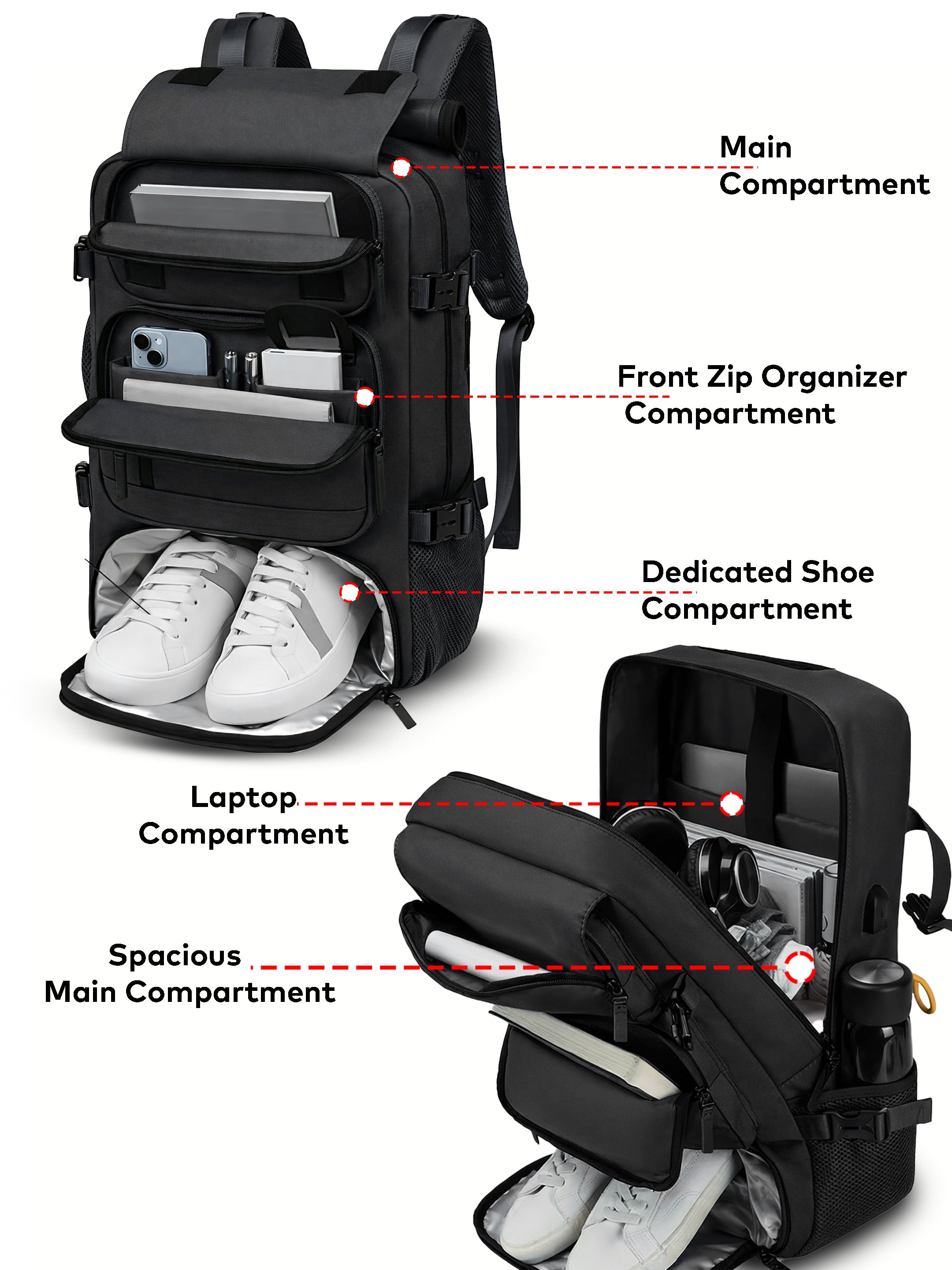 Dedicated Shoe Compartment