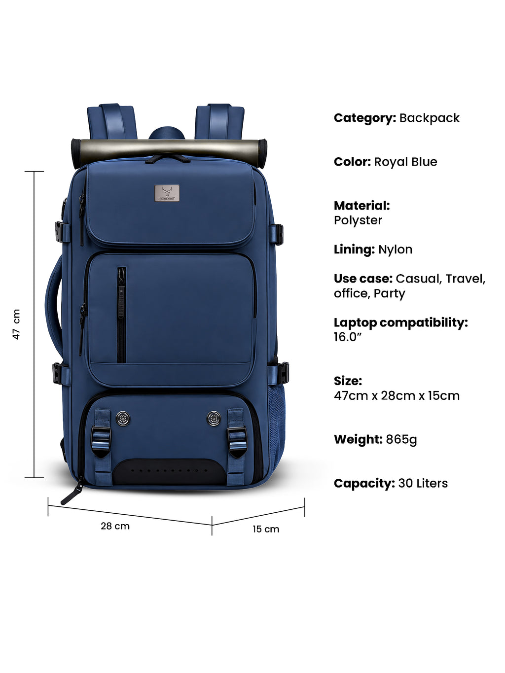 TriMode Voyager 30L 3-in-1 Travel Backpack