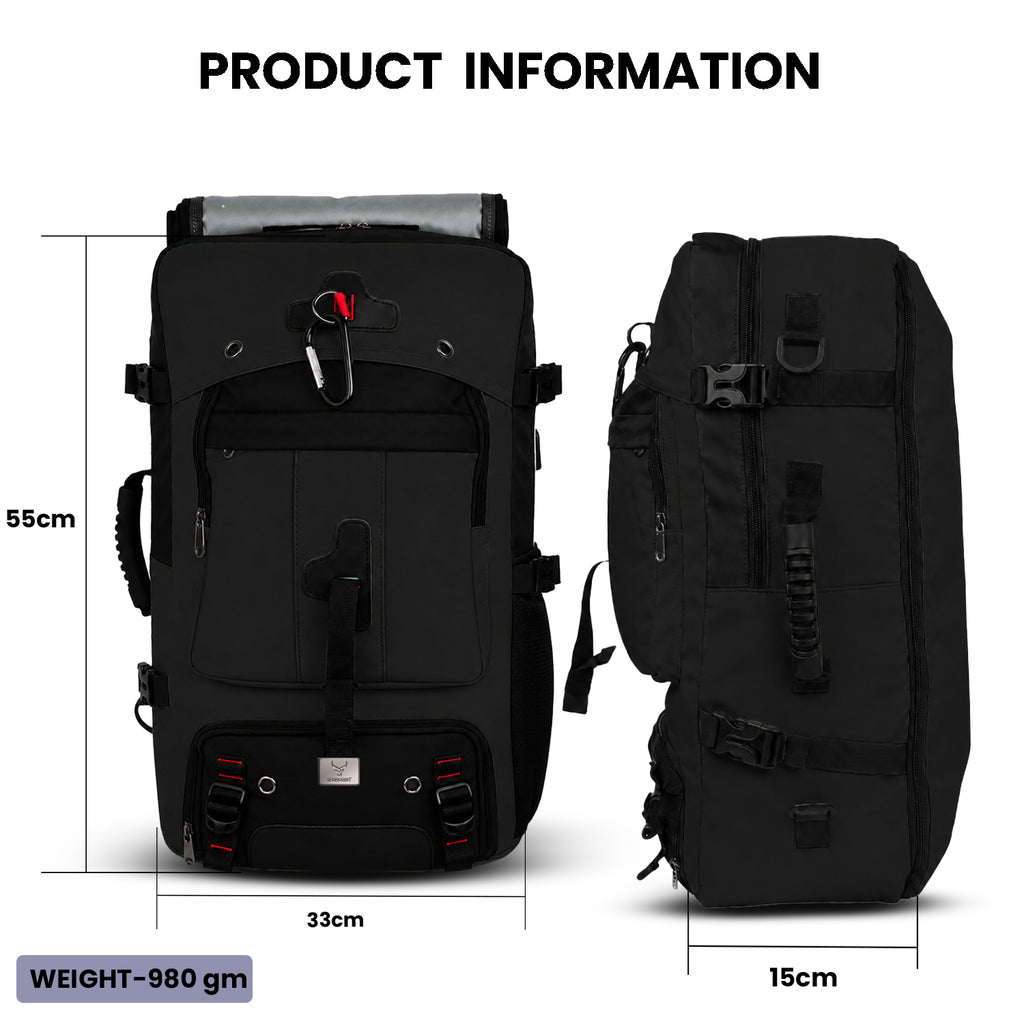 TrailFlex 32L Convertible Hiking Backpack Black - view 3