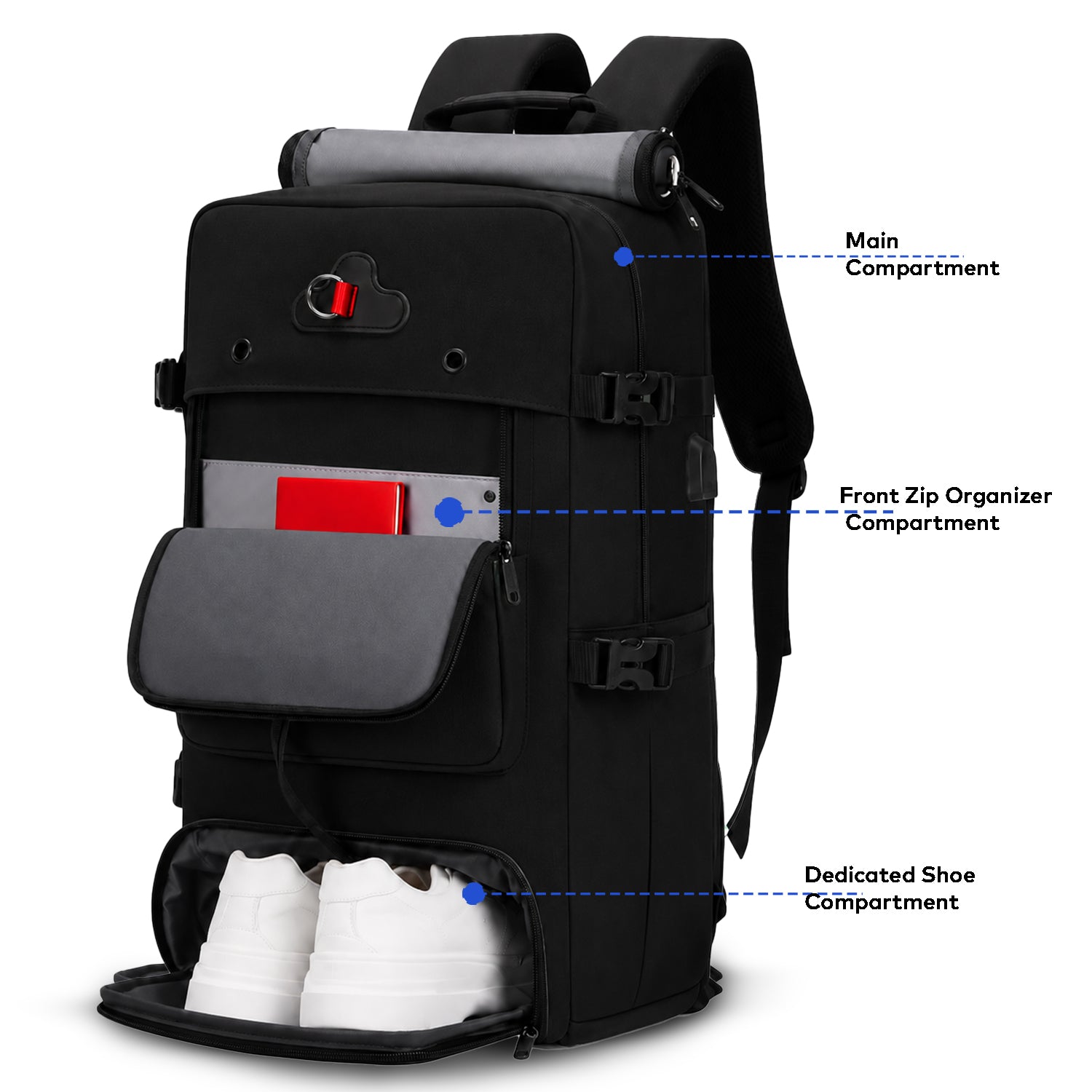 TrailFlex 32L Convertible Hiking Backpack Black - view 4