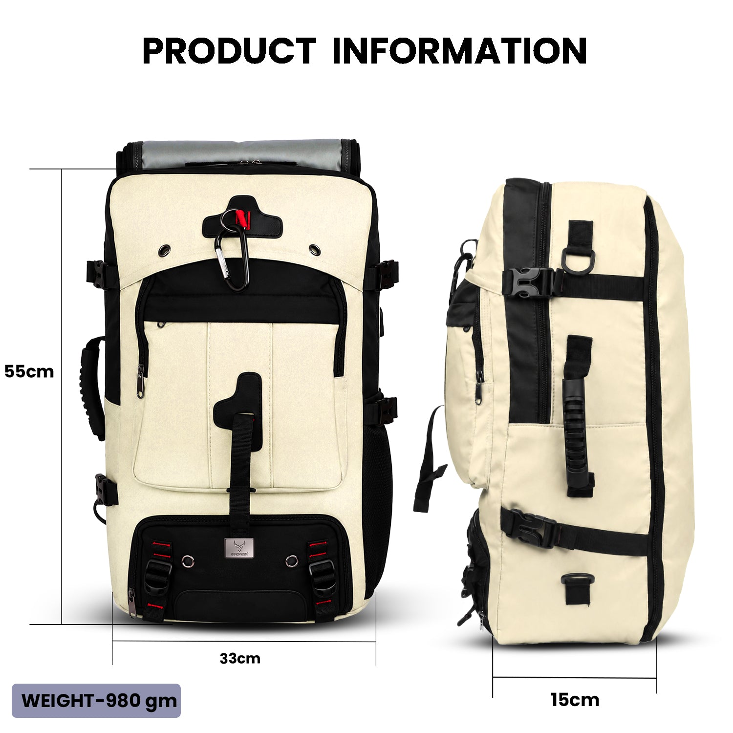TrailFlex 32L Convertible Hiking Backpack Beige - view 3