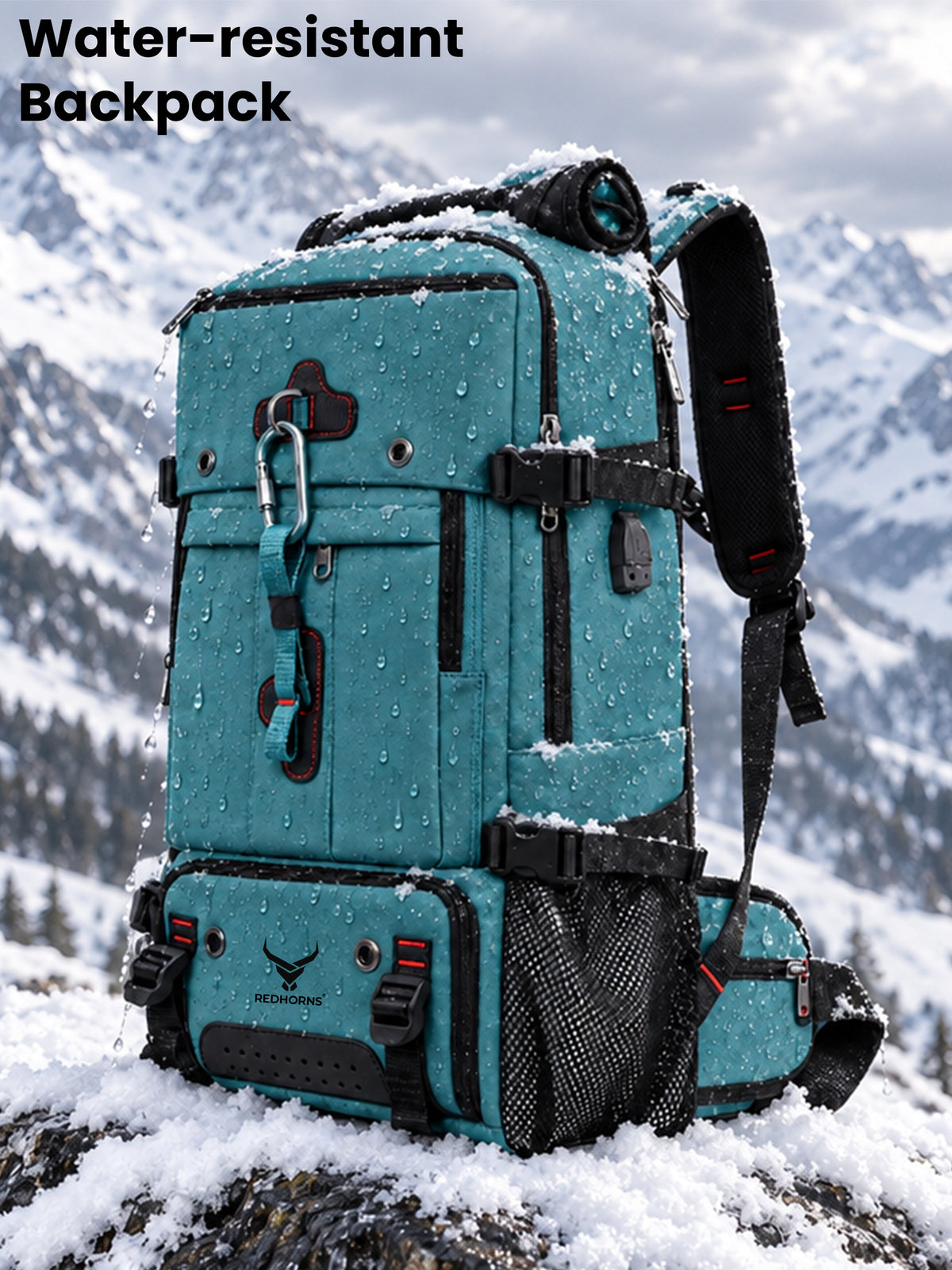 REDHORNS 52L Convertible Duffle Backpack - Dark Green - detail