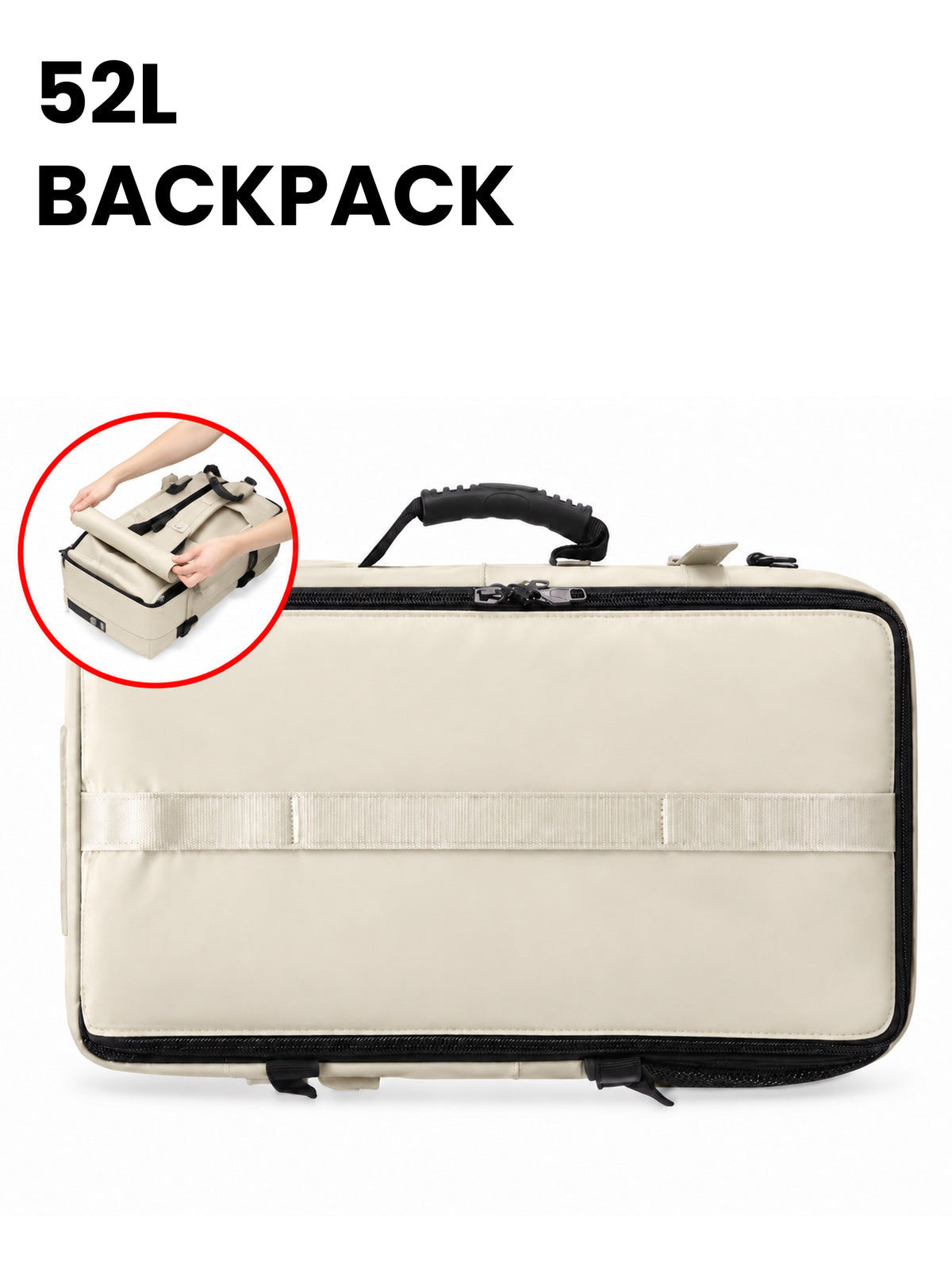 REDHORNS 52L Convertible Duffle Backpack - Off-White - detail