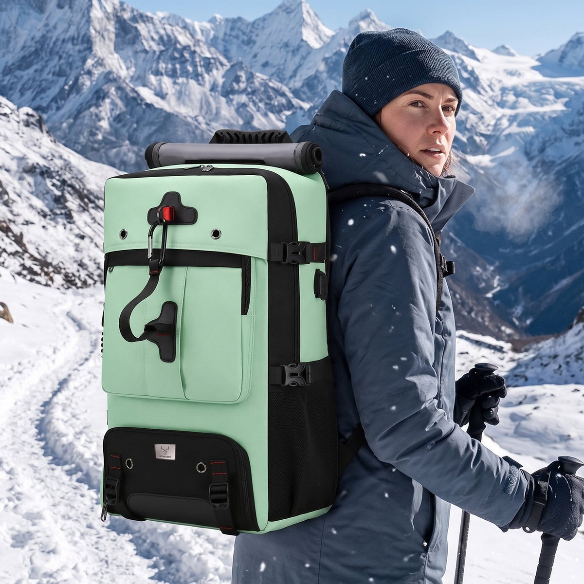 TrailFlex 32L Convertible Hiking Backpack - Light Green