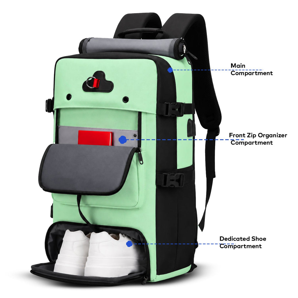 TrailFlex 32L Convertible Hiking Backpack - Light Green