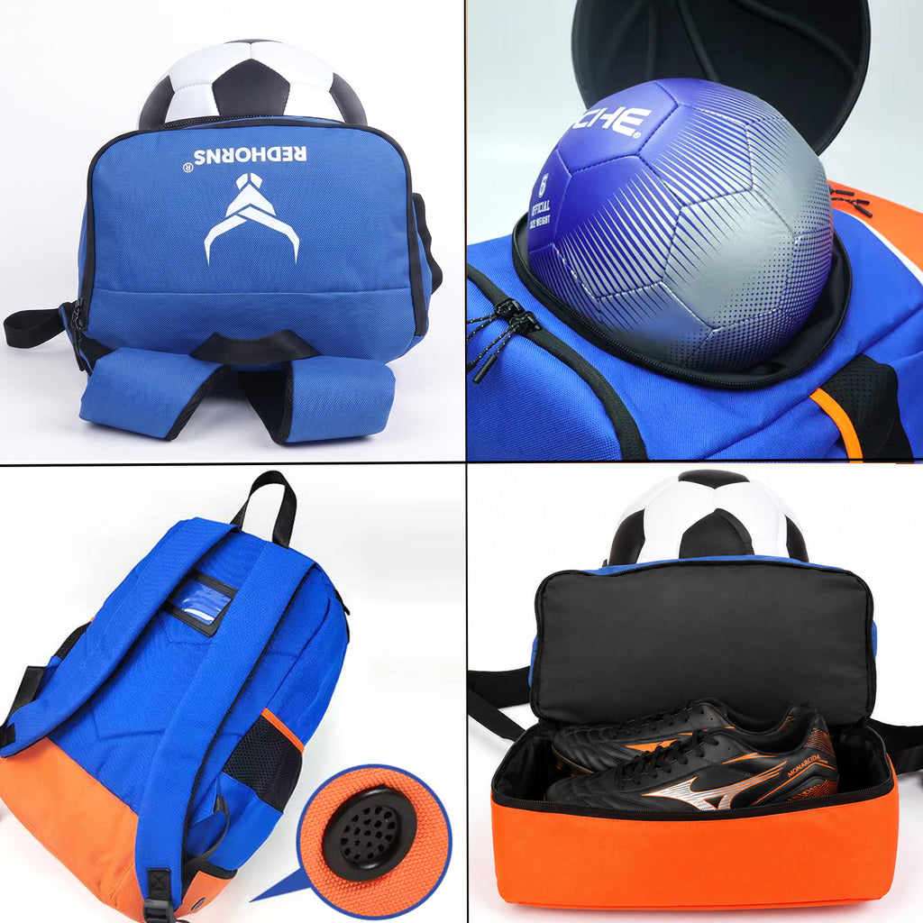 StrikePro 36L Football Backpack Blue Orange - view 5