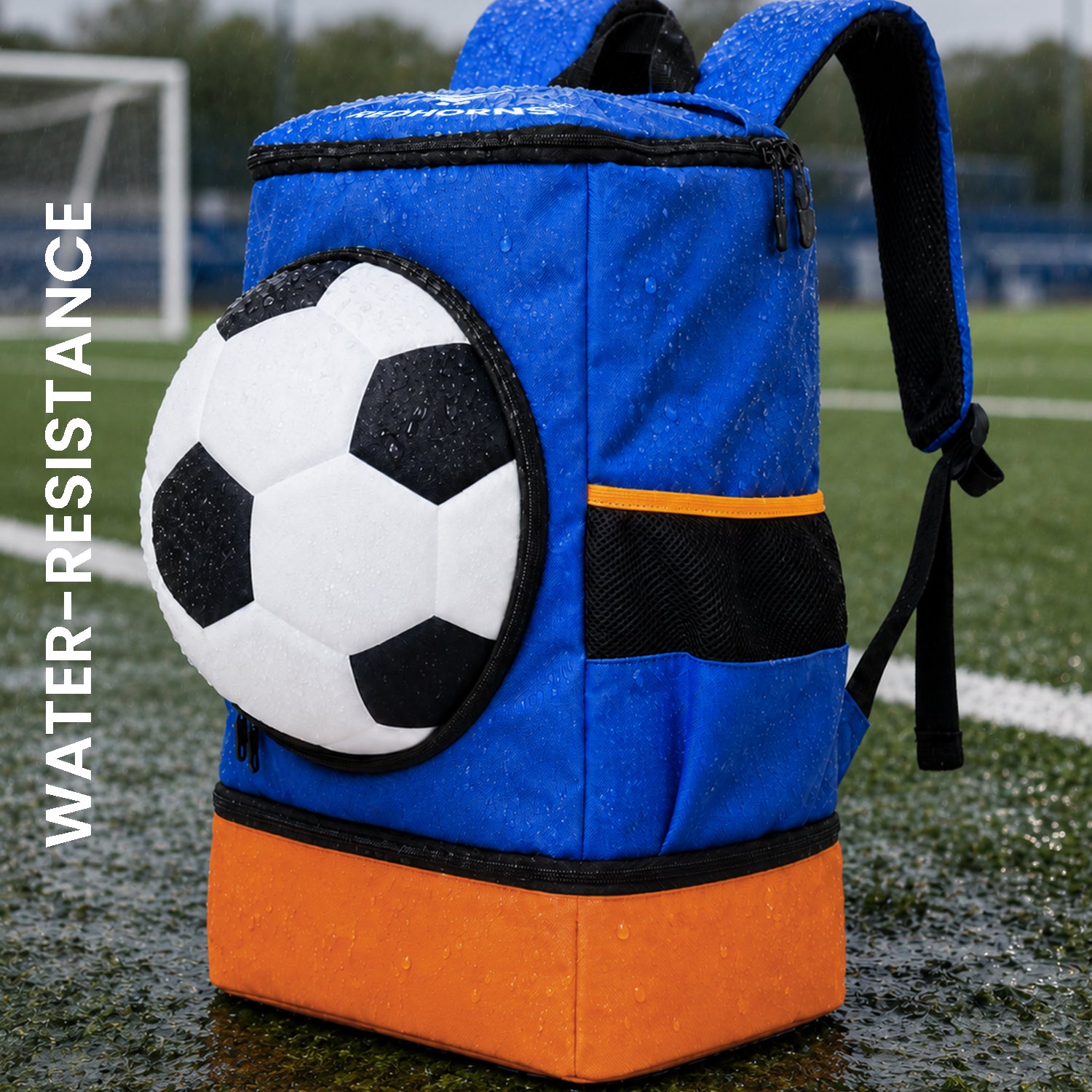 StrikePro 36L Football Backpack Blue Orange - view 8