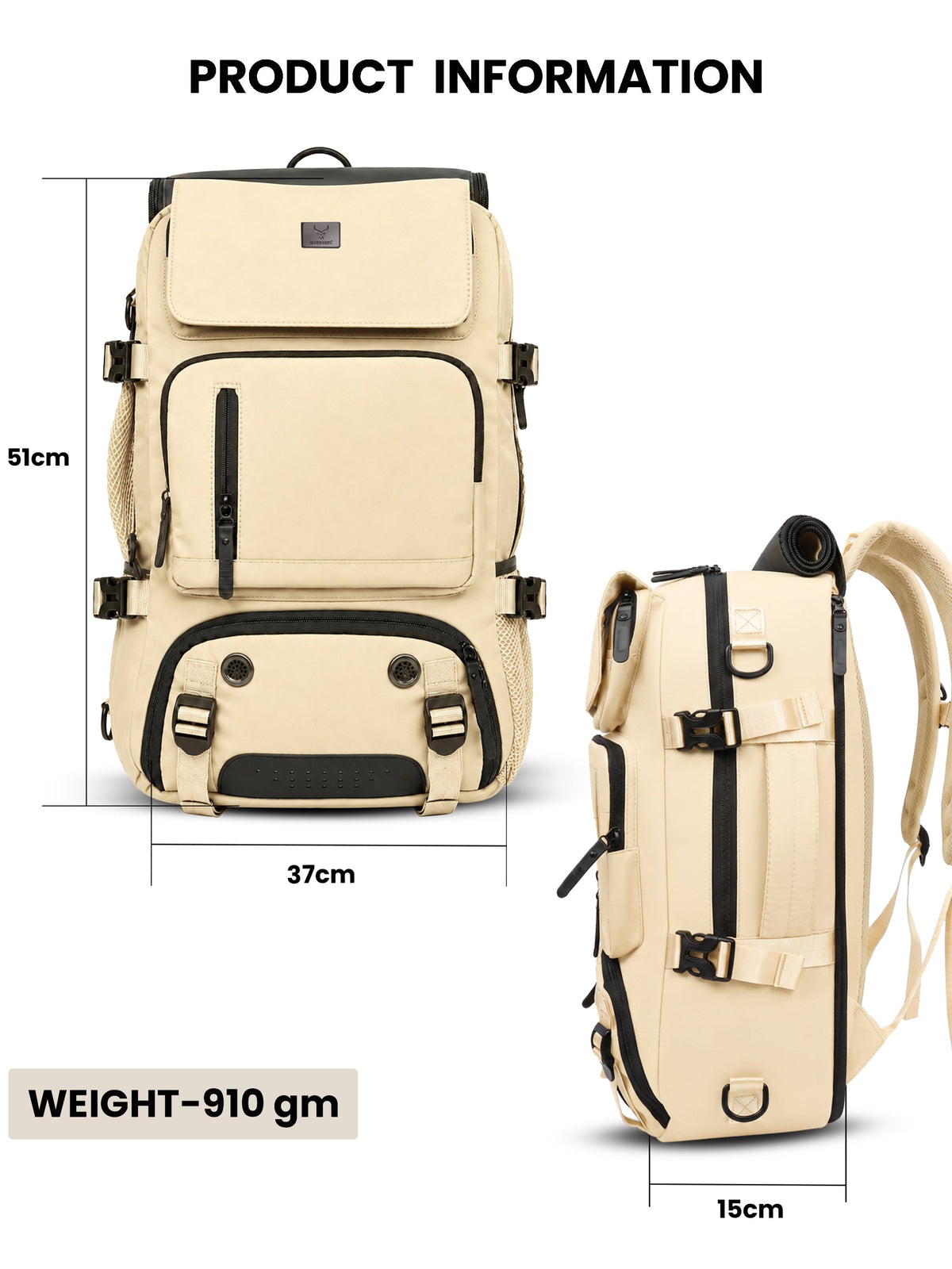 TriMode Voyager 30L 3-in-1 Travel Backpack - Beige