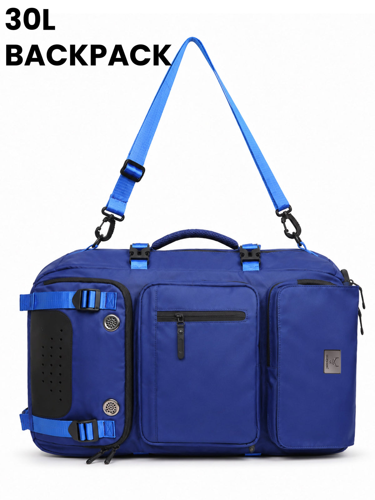 TriMode Voyager 30L 3-in-1 Travel Backpack - Navy Blue duffel mode