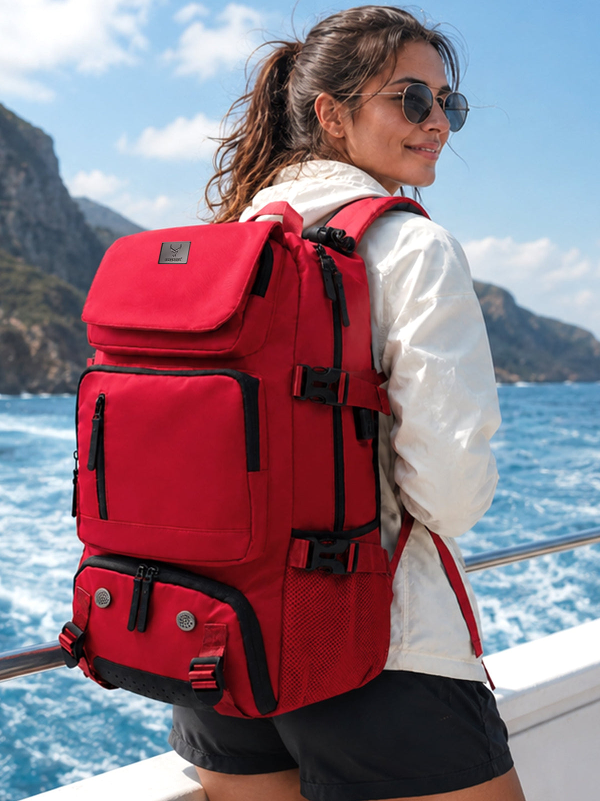 TriMode Voyager 30L 3-in-1 Travel Backpack - Red