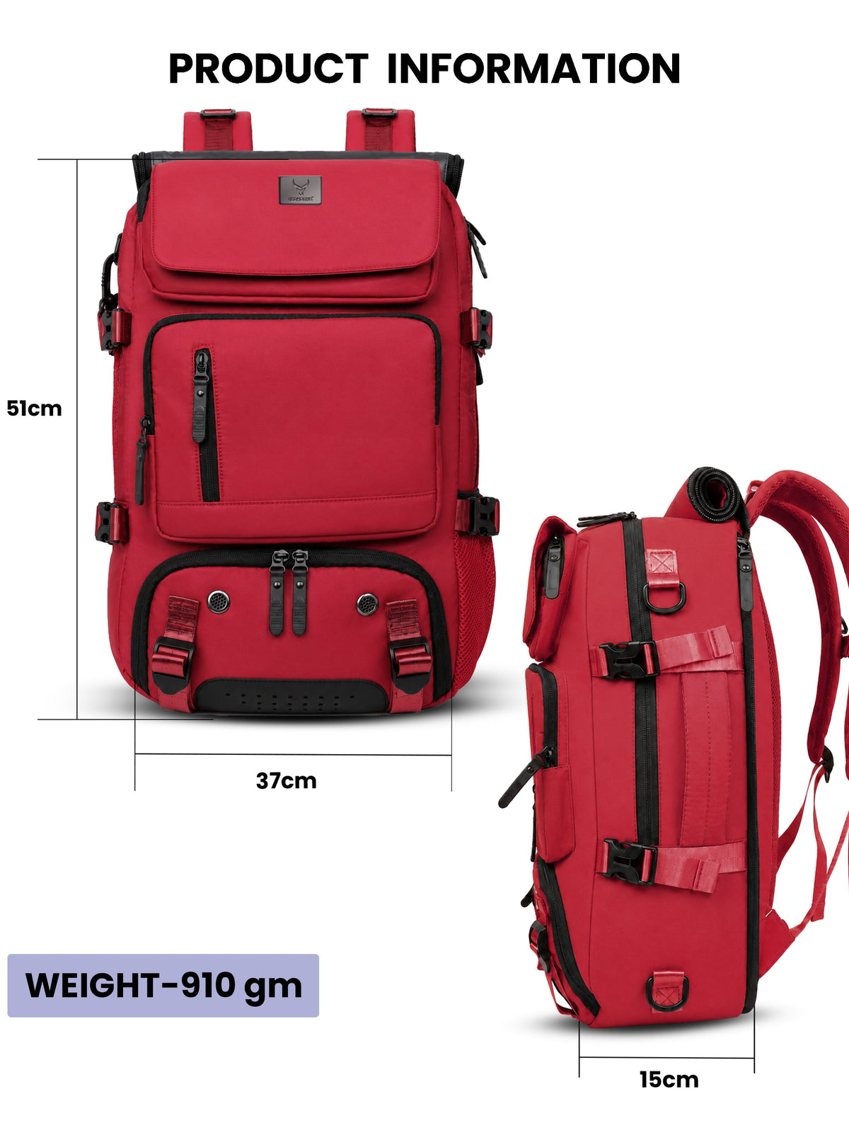 TriMode Voyager 30L 3-in-1 Travel Backpack - Red