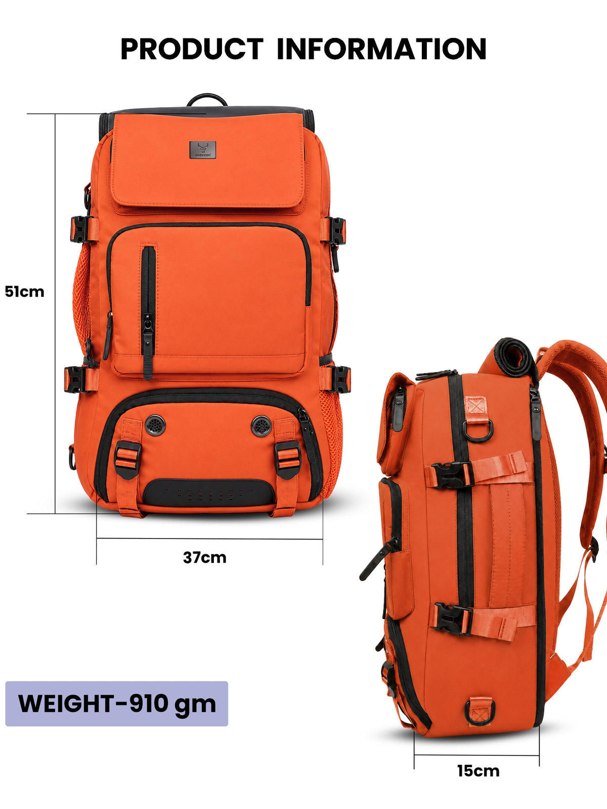 TriMode Voyager 30L 3-in-1 Travel Backpack - Orange