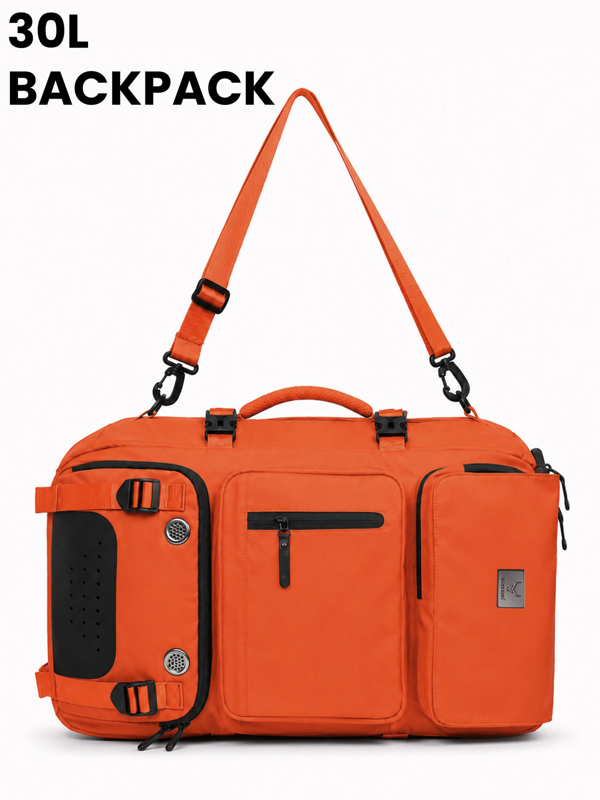 TriMode Voyager 30L 3-in-1 Travel Backpack - Orange duffel mode