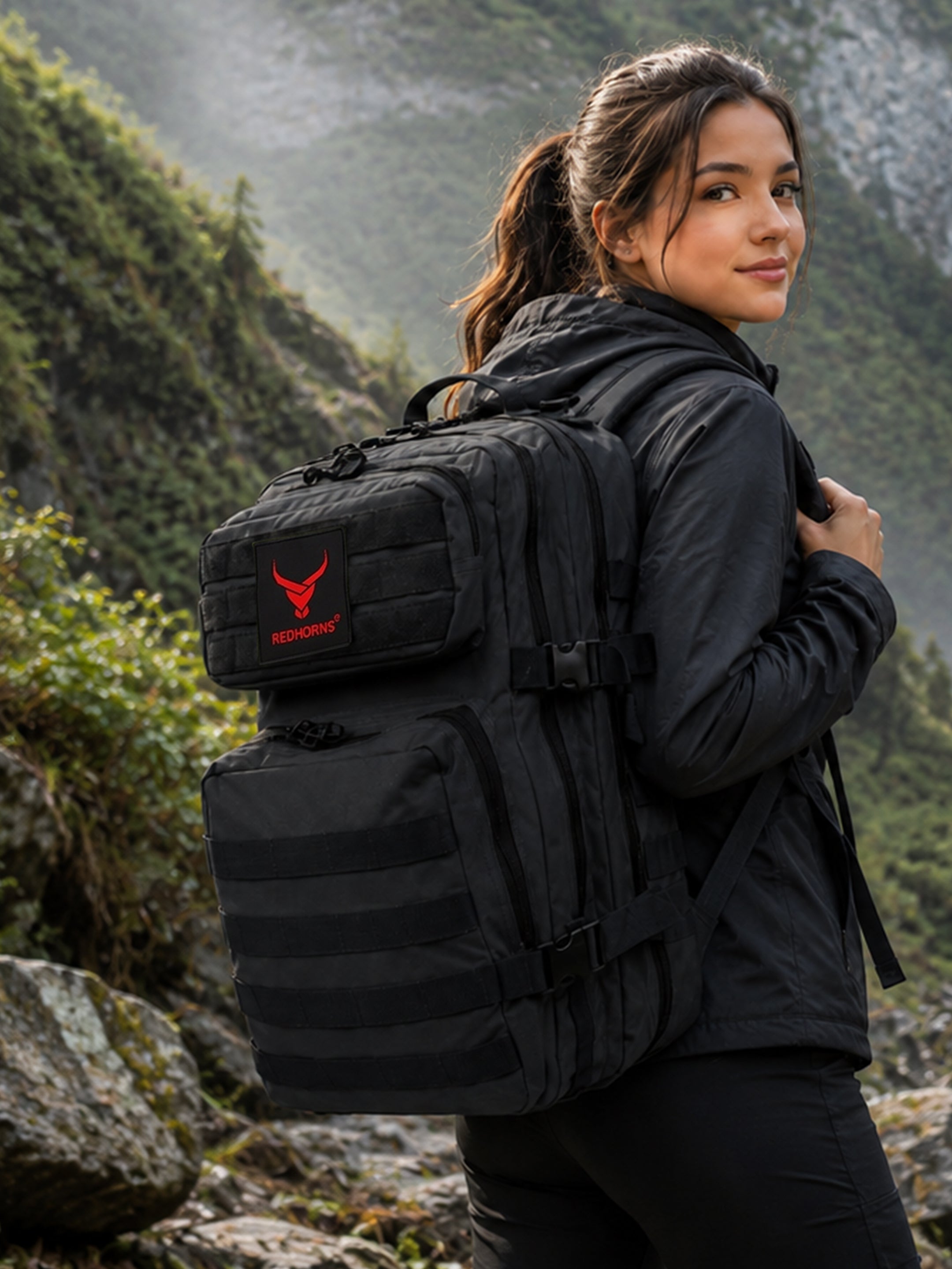 REDHORNS 52L Military Tactical Backpack - Black - BP093A_2.jpg