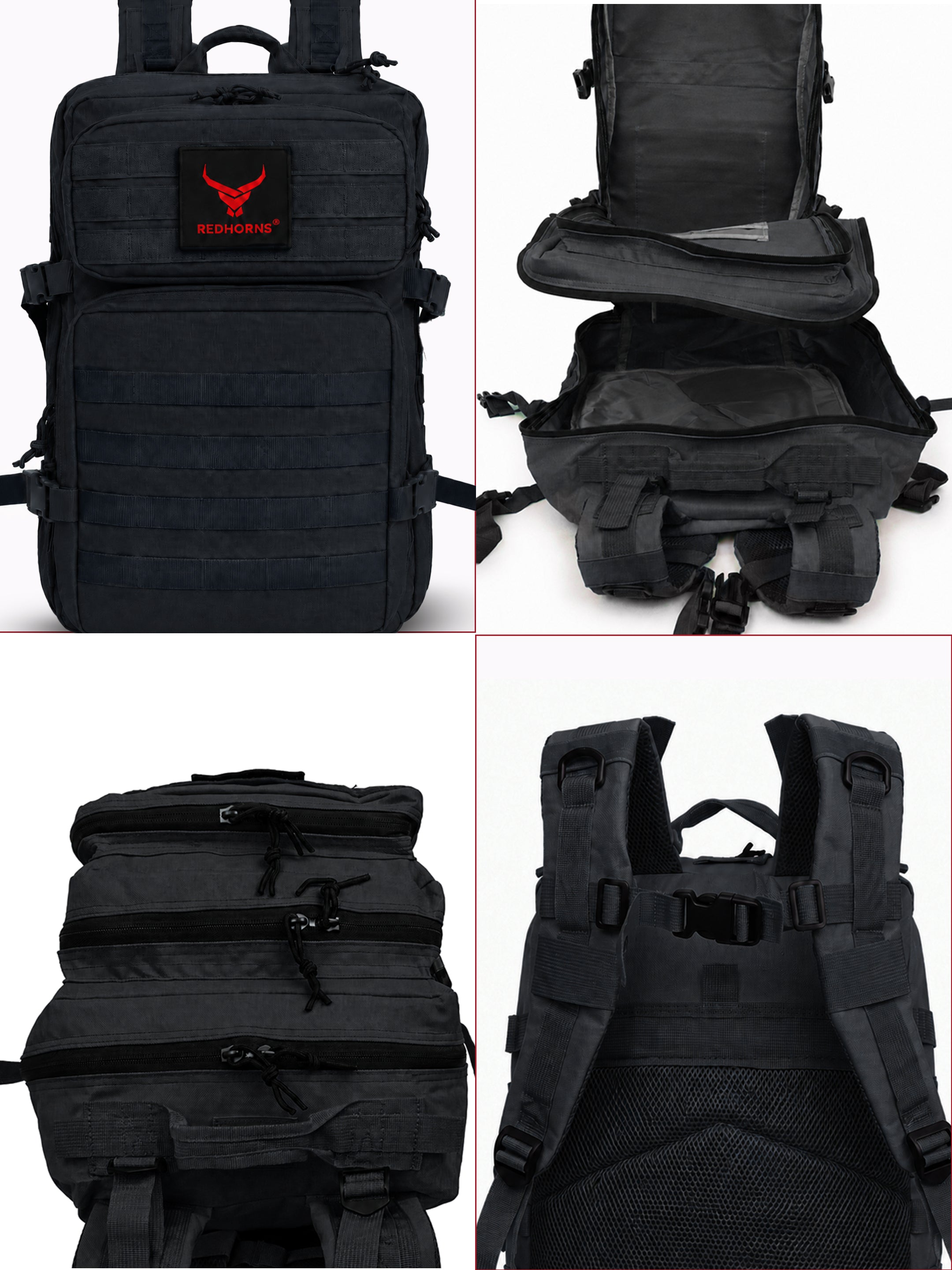 REDHORNS 52L Military Tactical Backpack - Black - BP093A_5.jpg