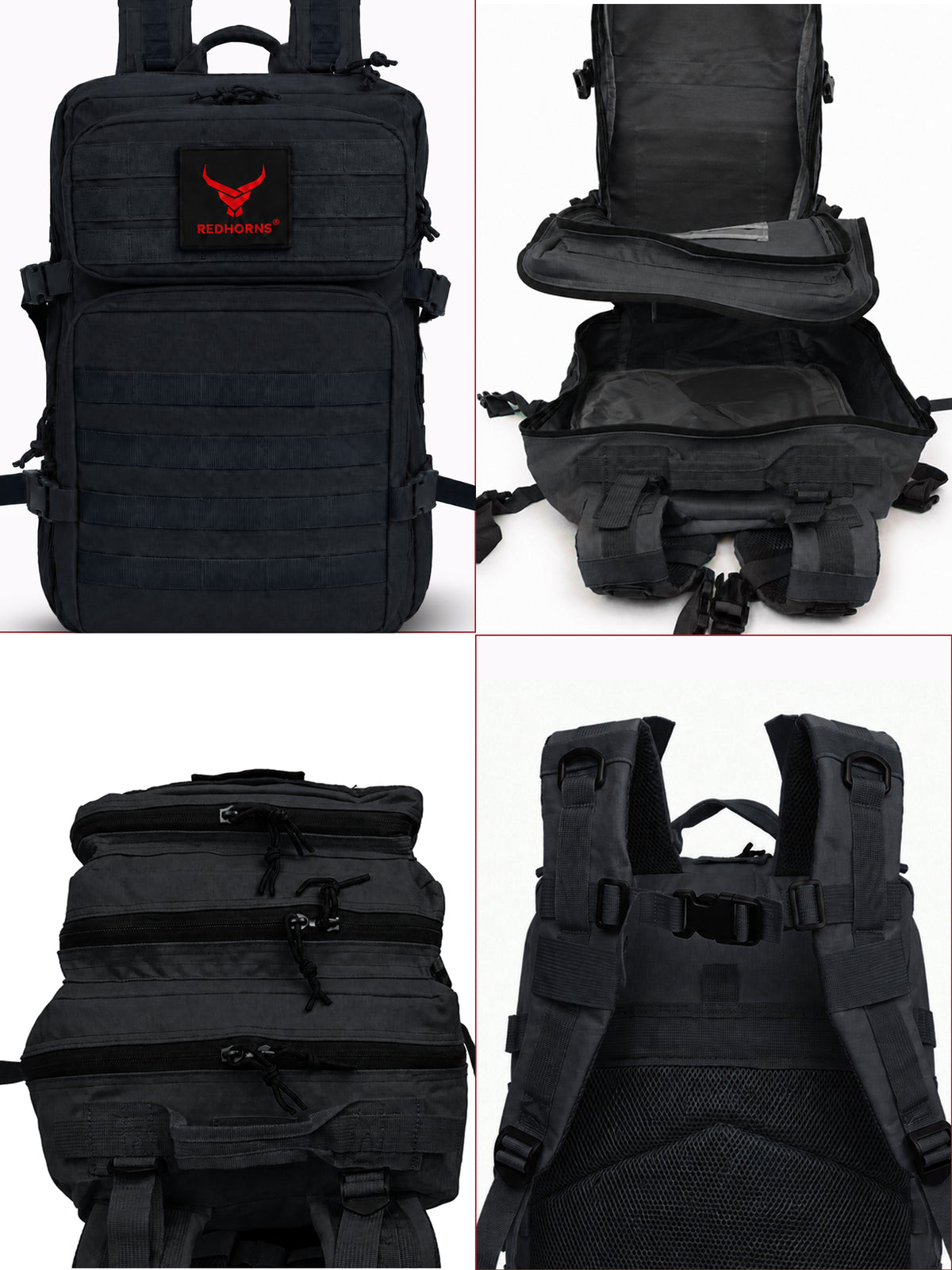 REDHORNS 52L Military Tactical Backpack - Black - BP093A_5.jpg