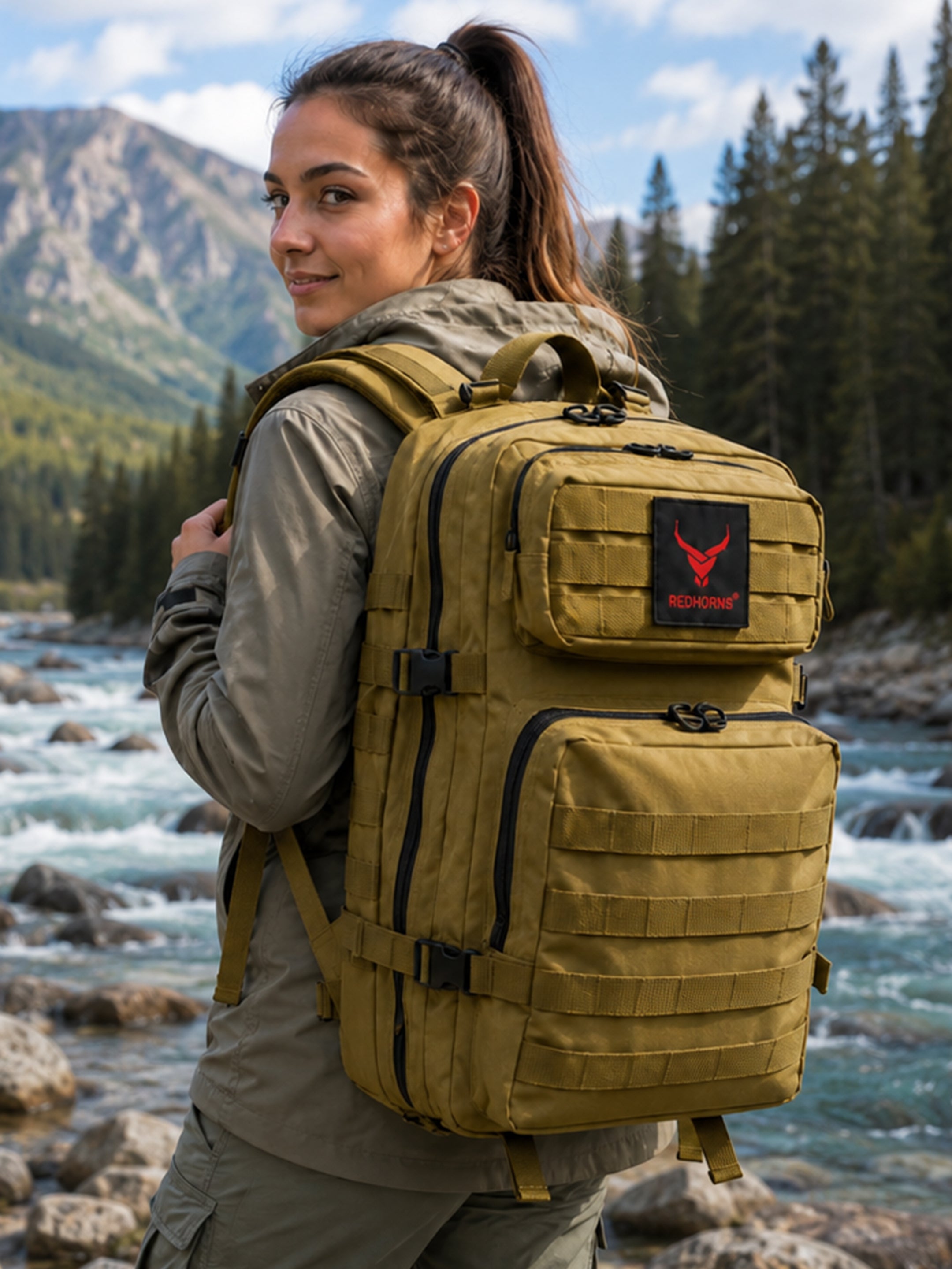 REDHORNS 52L Military Tactical Backpack - Military Brown - BP093F_2.jpg