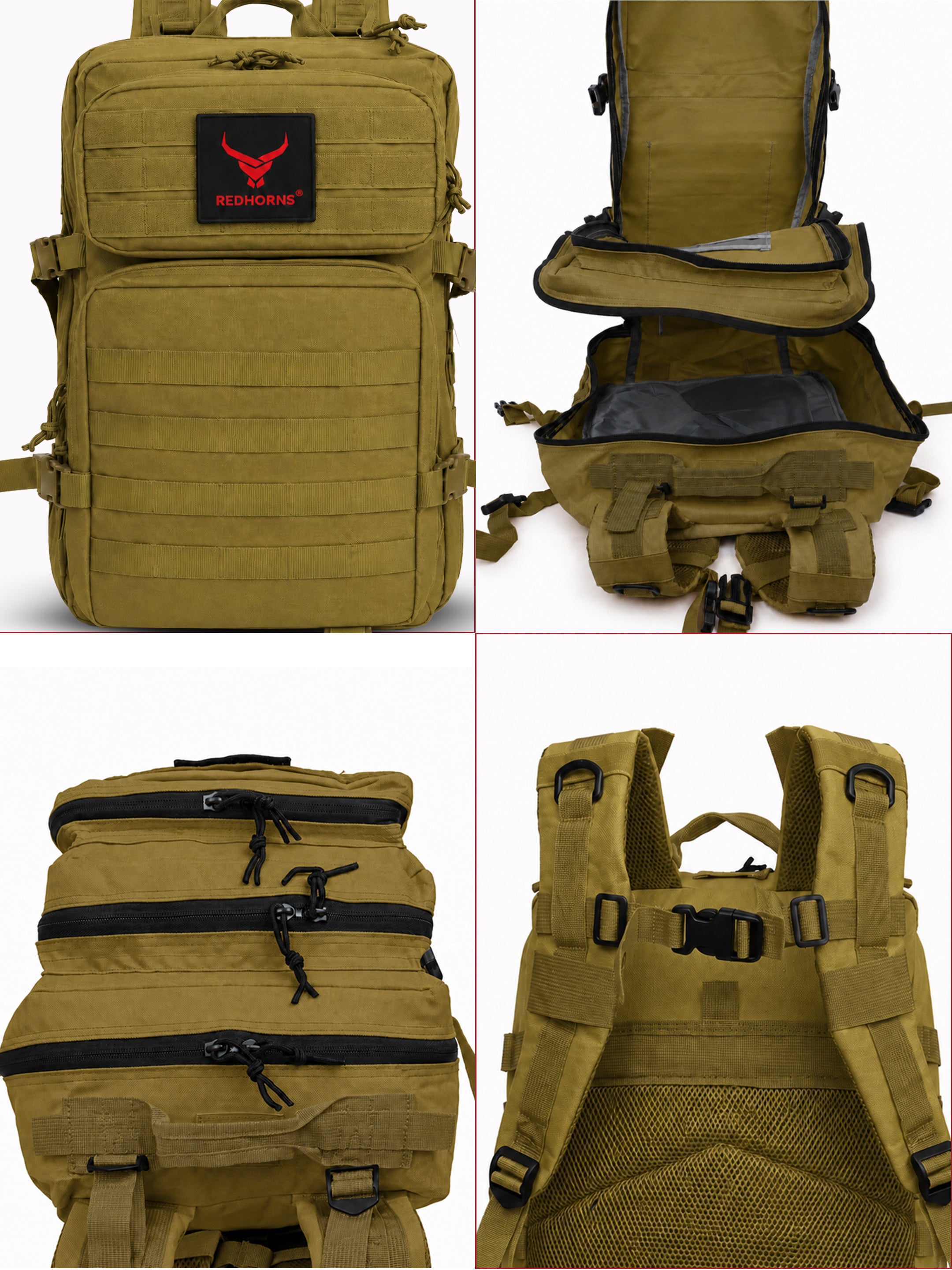 REDHORNS 52L Military Tactical Backpack - Military Brown - BP093F_5.jpg