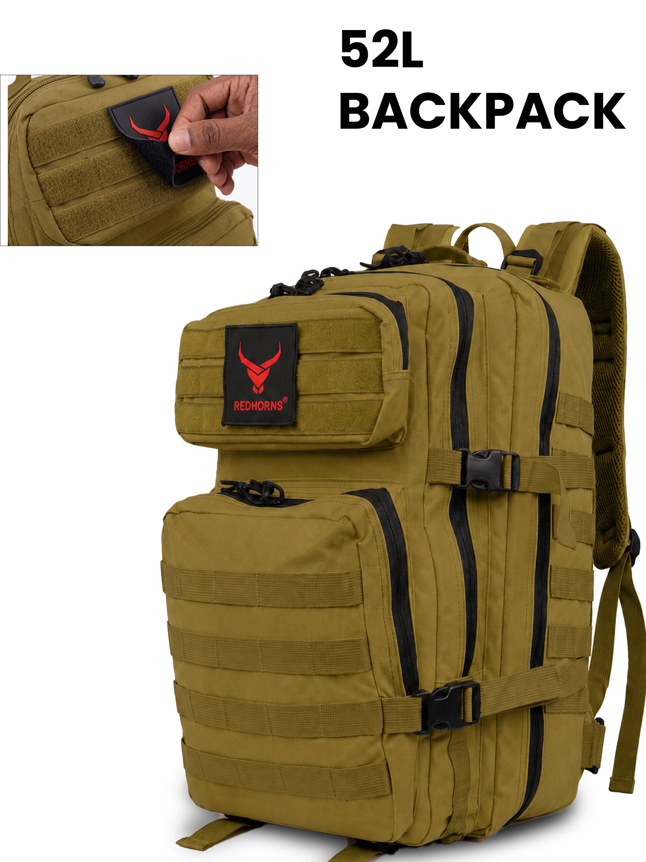 REDHORNS 52L Military Tactical Backpack - Military Brown - BP093F_8.jpg