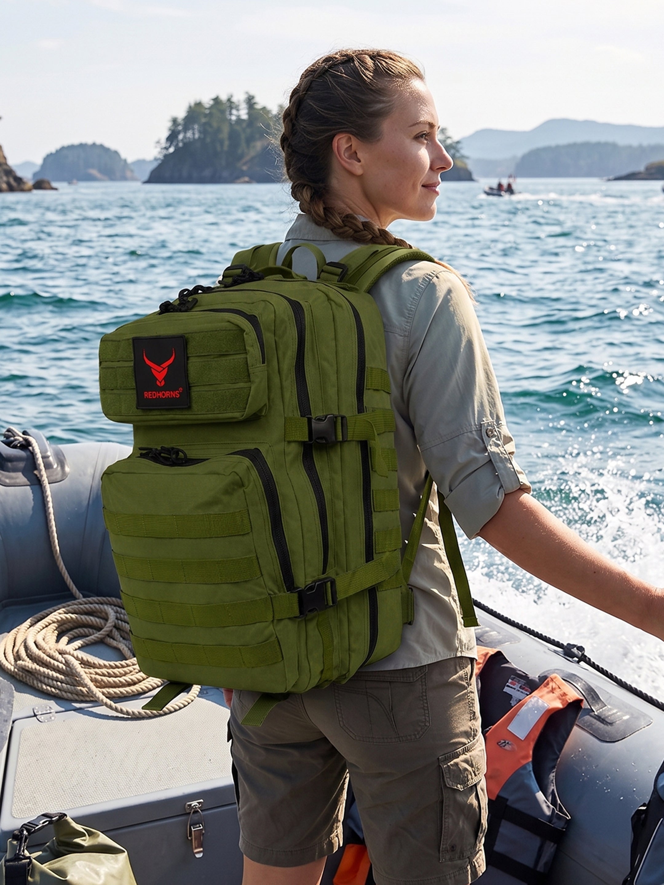 REDHORNS 52L Military Tactical Backpack - Olive Green - BP093HO_2.jpg