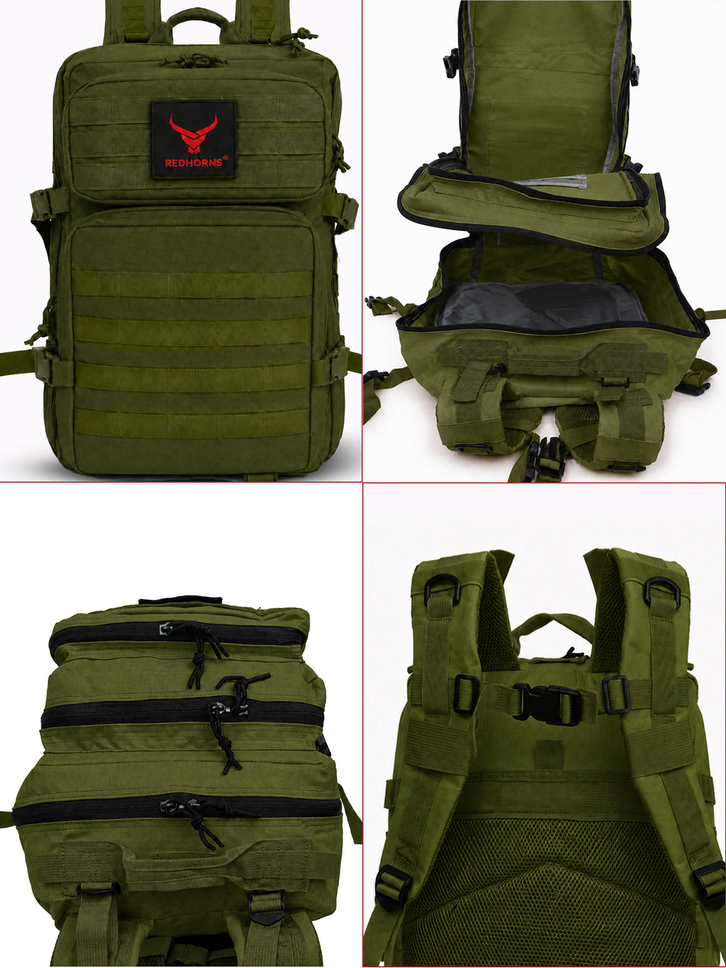 REDHORNS 52L Military Tactical Backpack - Olive Green - BP093HO_5.jpg