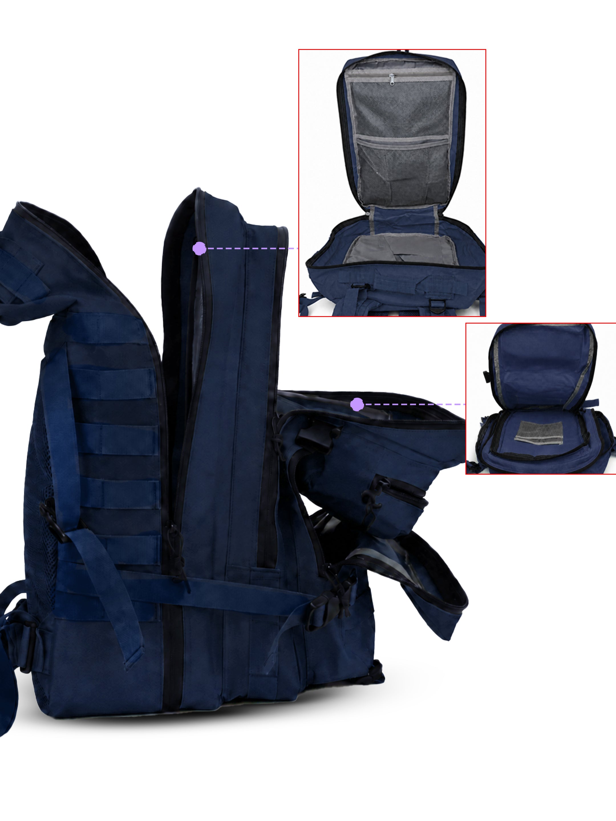 REDHORNS 52L Military Tactical Backpack - Navy Blue - BP093I_4.jpg