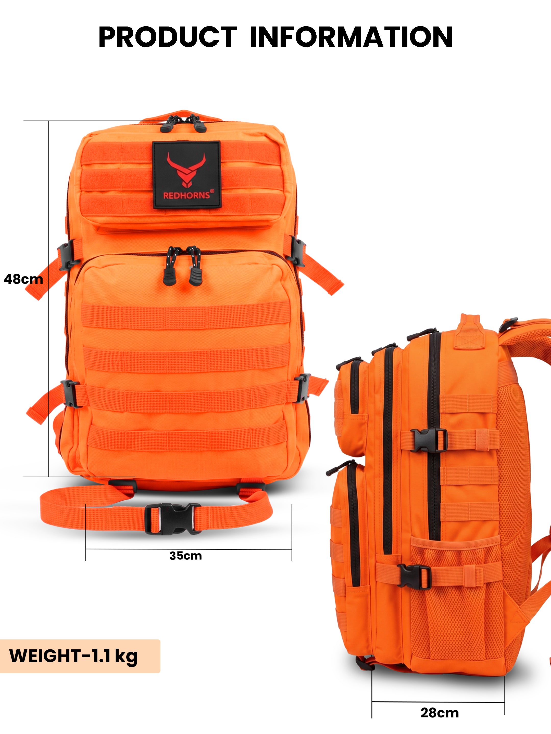 REDHORNS 52L Military Tactical Backpack - Orange - BP093T_3.jpg