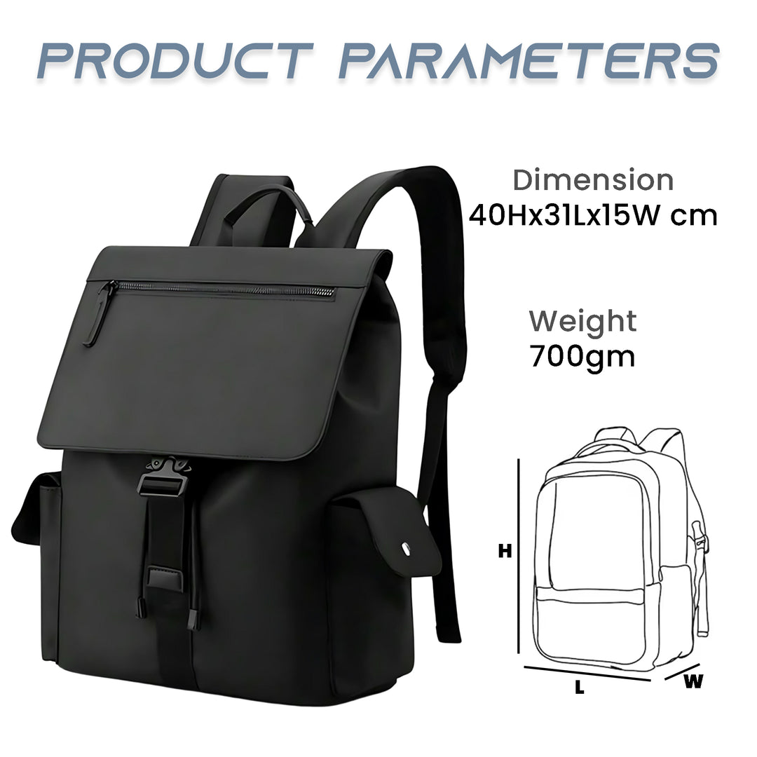 Waterproof hiking backpack with laptop compartment#color_black